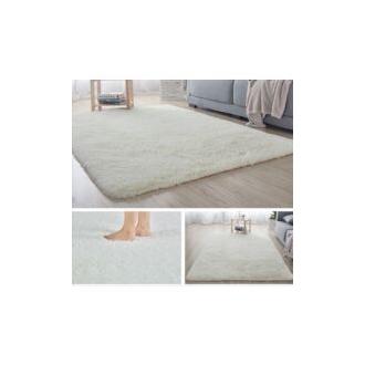 CA Alfombra peluda Sollbry de 0,4 a 0,6 m, suave y esponjosa, para interiores, para niños y niñas, antideslizante, moderna, estética, para decoración del hogar, color blanco roto.