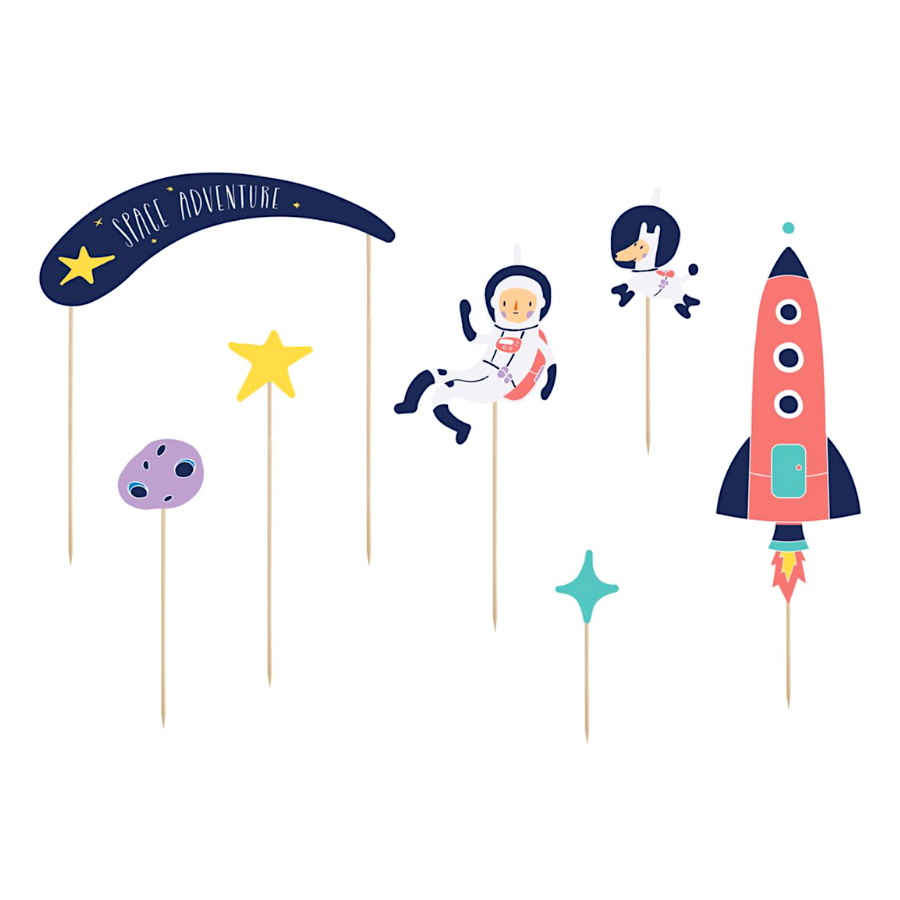 Partydeco - Aventura Espacial - Topper para Tarta