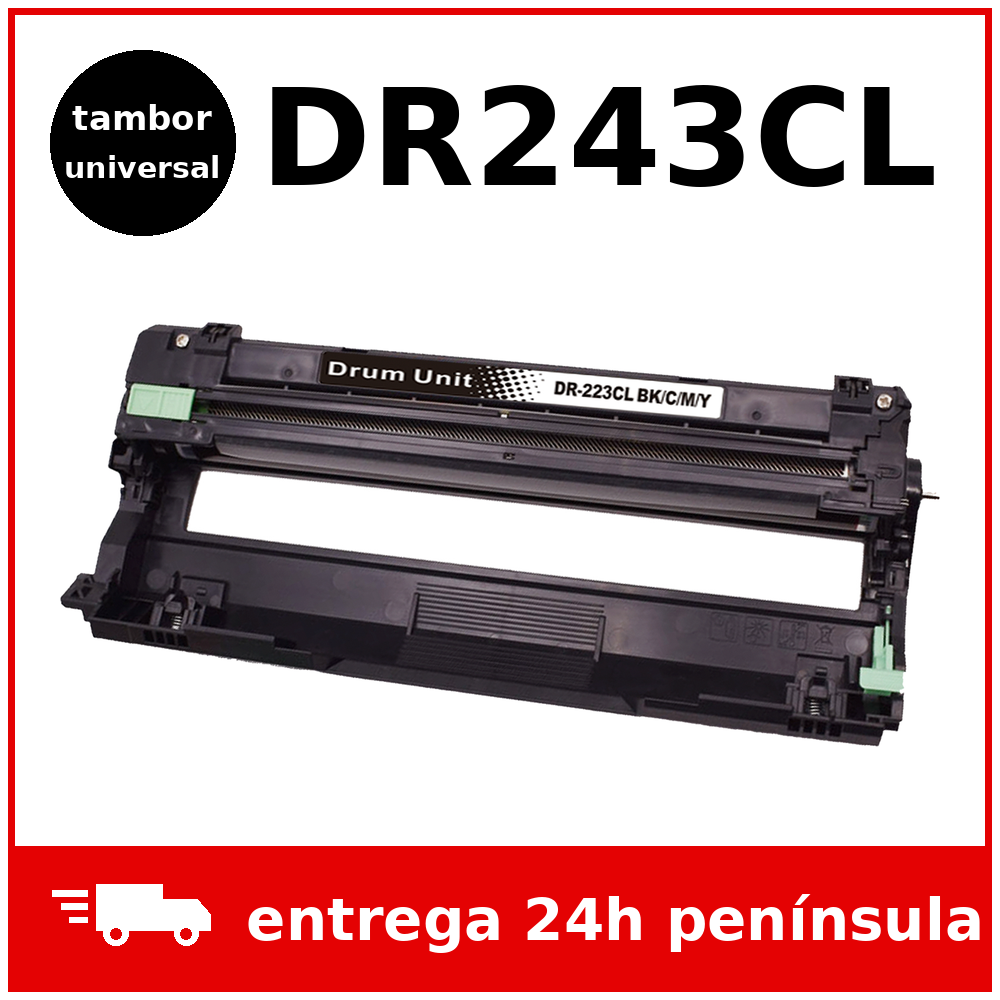 Tambor Compatible Brother DR-243CL Universal 18.000 páginas (1 unidad, sirve para negro, cian, magenta o amarillo) – HL-L3210CW HL-L3230CDW HL-L3270CDW MFC-L3710CW MFC-L3730CDN MFC-L3750CDW MFC-L3770CDW DCP-L3510CDW DCP-L3550CDW