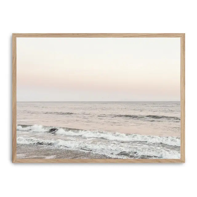 Cuadro sea i 30x40cm, Póster impreso en papel de primera calidad de 180gr, montado sobre marco de madera MDF acabado roble., Naturaleza - Playa