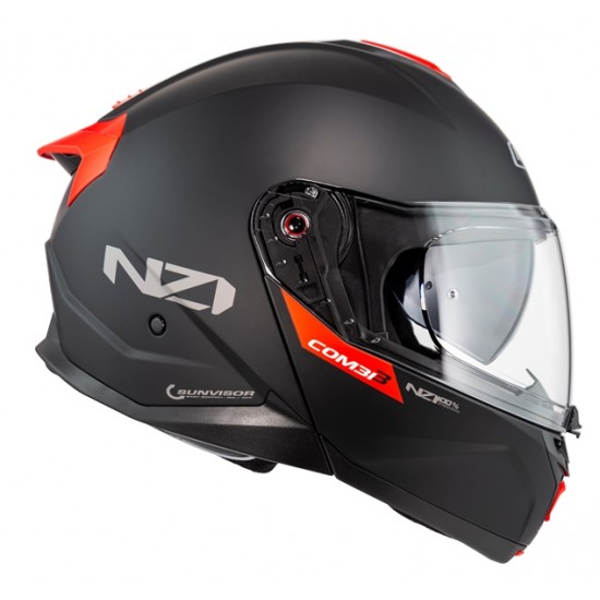 NZI COMBI 3 Duo SOLID negro rojo mate abatible doble homologación 150374A011