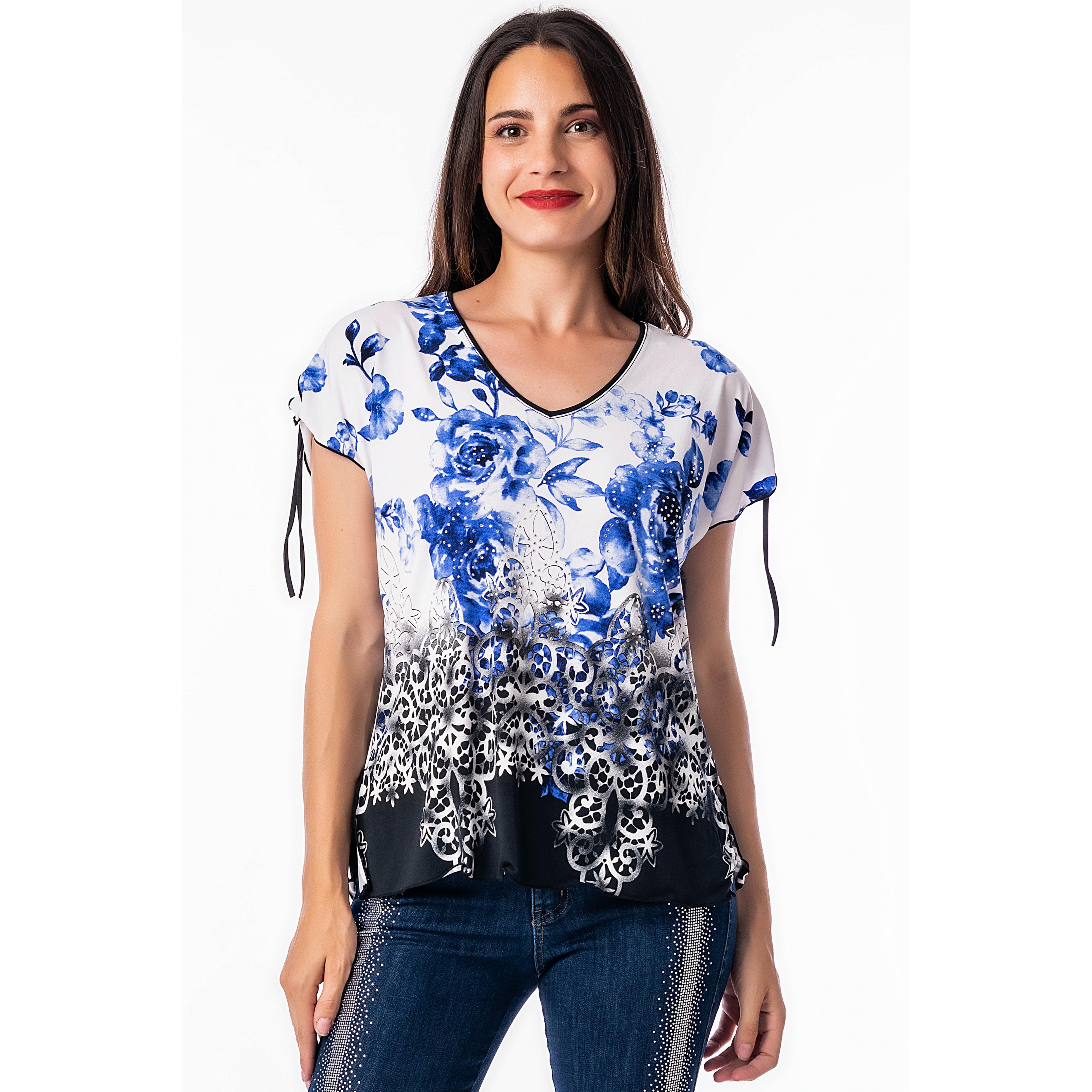 Camiseta Verano Manga Corta con Pedrería – Masquenada – Tejido Alta Calidad