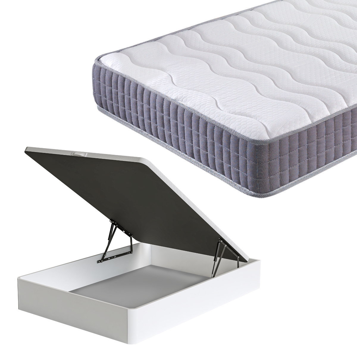 FACTORY COLCHÓN - Pack Colchón Viscoelástico + Canapé De Madera Hard