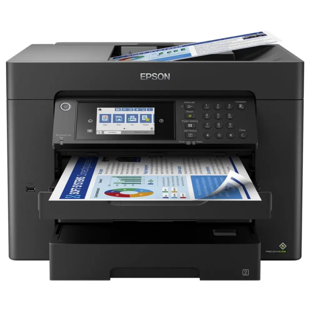 Epson - Impresora multifunción WF-7840DTWF A3+ con impresión, escaneo, copia y fax dúplex, WiFi, Ethernet y Scan-to-Cloud para oficina pequeña