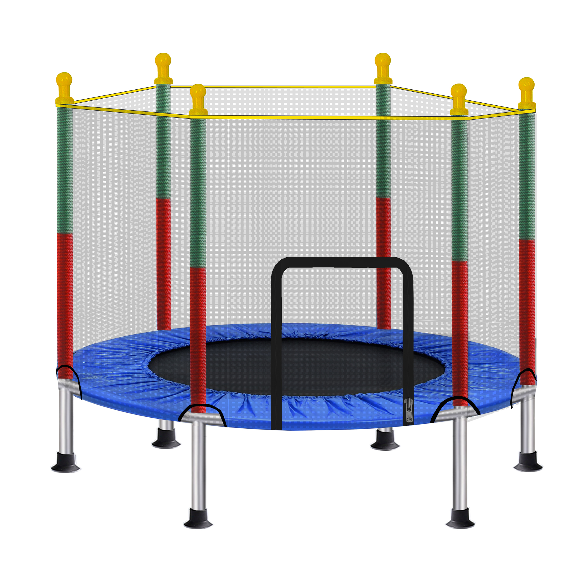 Trampolín Portátil Para Niños De 140 cm/160 cm,Cama Elástica - Trampolín 6 FT/8 FT Ideal Para Regalo De Navidad, Espuma Anticolisión Para Saltar Y Actividades De Trampolín Interior En Trampolín Interior Para 4-15 Años