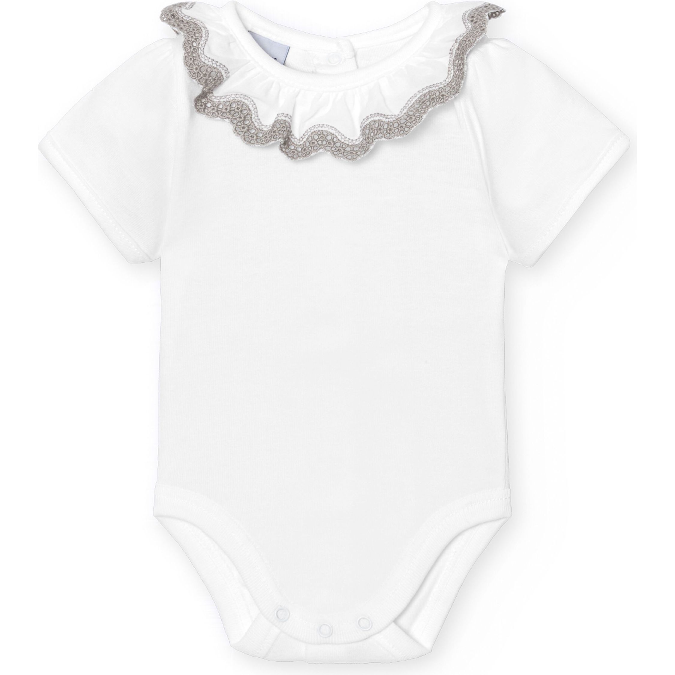 Babidu - Bodysuits de bebé con cuello de volantes Bolillo 100% algodón fabricado en España - Bodysuits de bebé fabricados por Babidu, suaves y cómodos