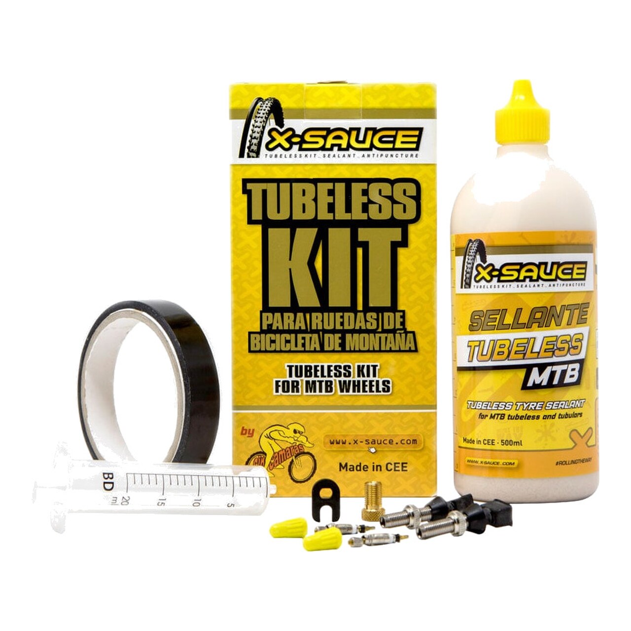Kit Tubeless Para Mtb Con Válvula Gorda Y Cinta 20Mm X32520
