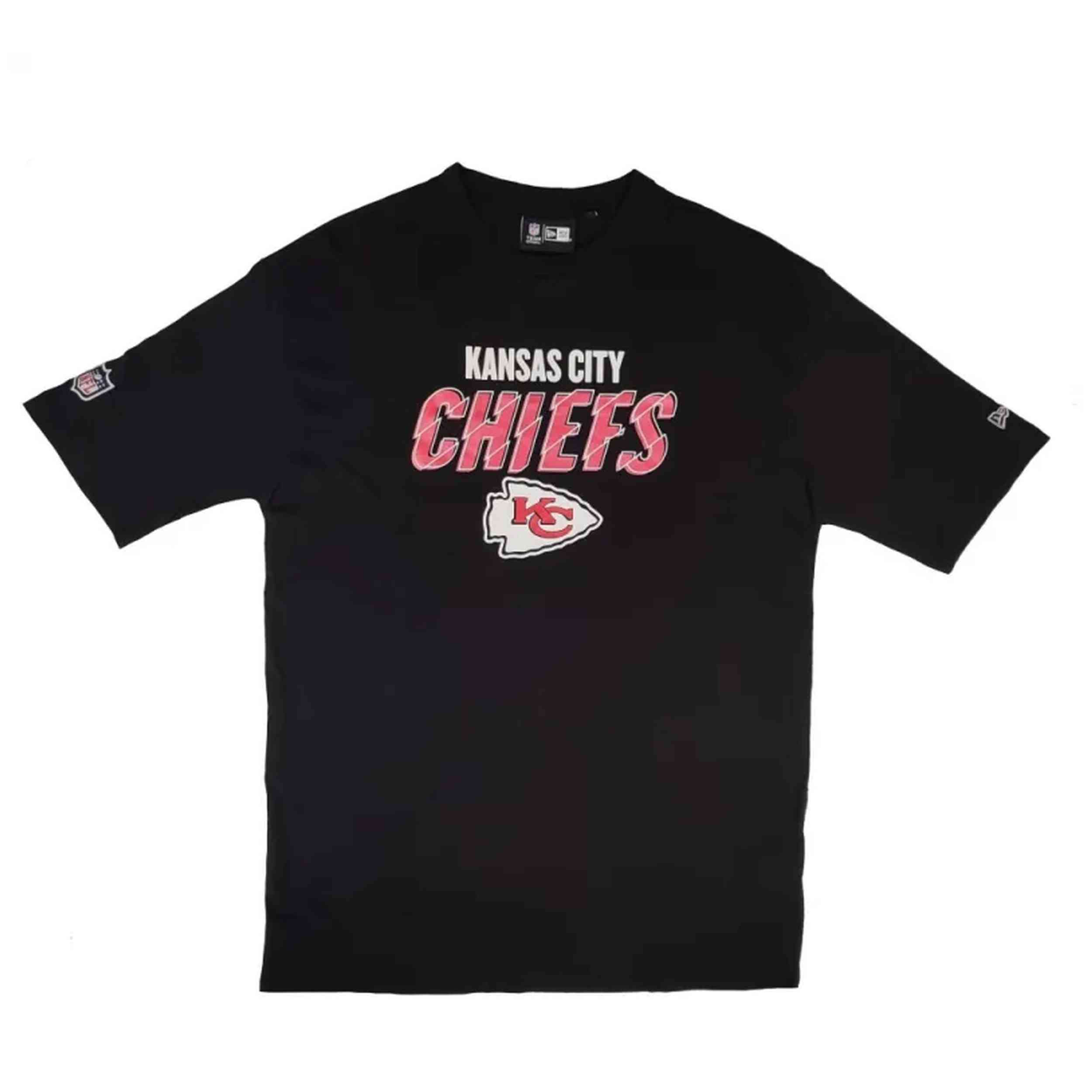 Camiseta De Manga Corta New Era modelo Kansas City Chiefs para hombre y mujer en color Negro