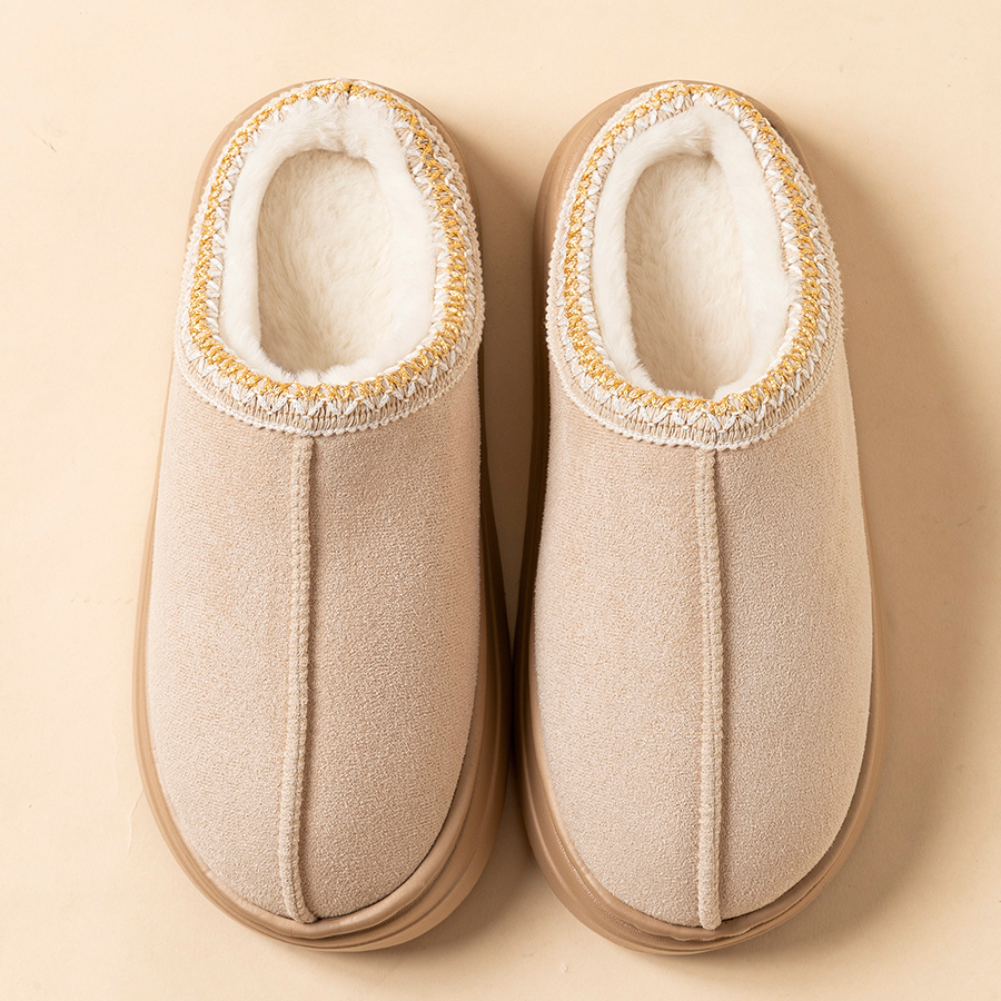 TK Zapatillas De Invierno Para Mujer Con Peluche Suave Antideslizante Suela Cómodas Para Interior Y Exterior Resistentes Al Escorzo Zapatos Casuales Para Parejas