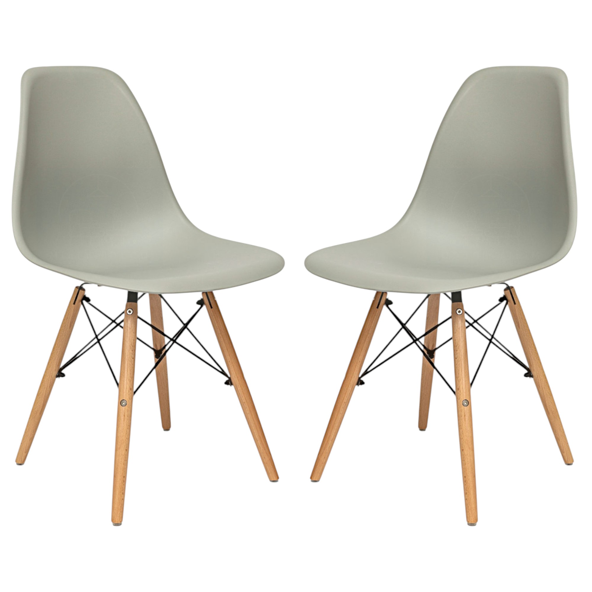 Pack de 2 Sillas Minimal DECO de Comedor Estilo Nórdico con Patas de Madera, Varios Colores