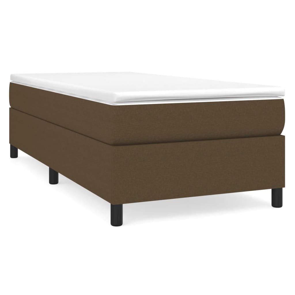 vidaXL Estructura de cama con somier tela marrón oscuro 90x200 cm
