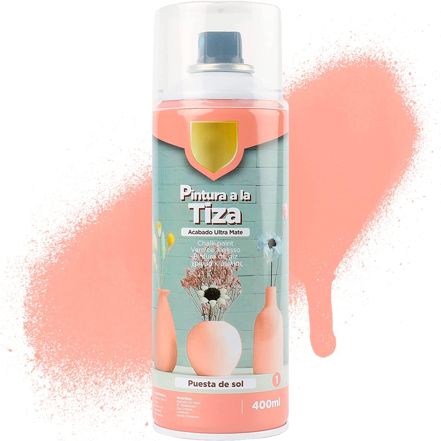 Pintura en Spray a la Tiza SPSIL, Chalk Paint Spray, Ideal para Metal, Madera y Cerámica, Acabado de Estilo Vintage - Variedad de Colores, 400ML