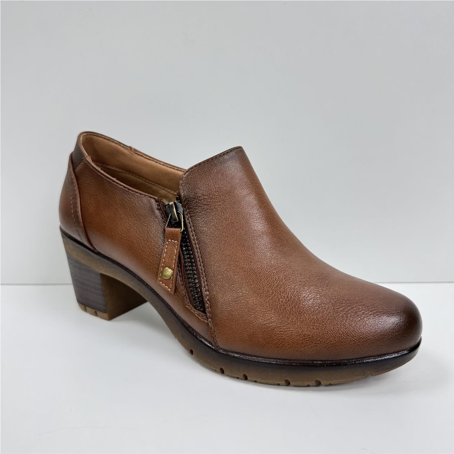 Zapato Abotinado Con Piso Goma Cuero