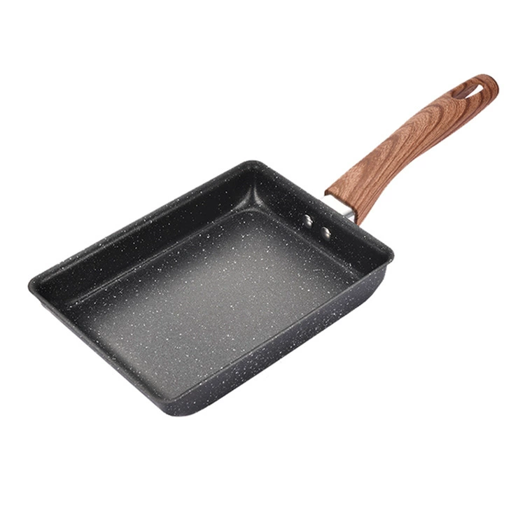SS Sartén Tortilla Japonesa, Sartén Cuadrada Tamagoyaki Sartangular de Aluminio Antiadherente para Inducción y Gas - Negro