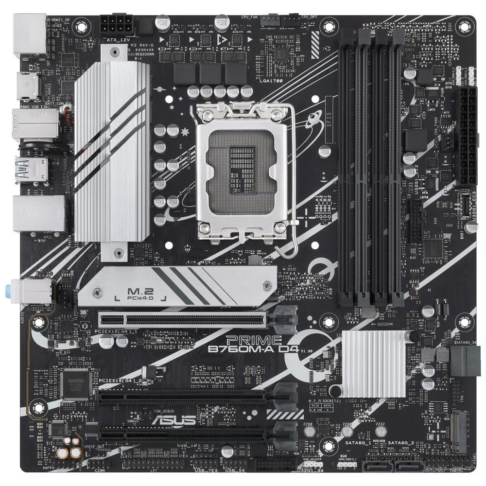ASUS - Placa base PRIME B760M-A D4-CSM para PC con chipset Intel B760, socket LGA 1700, compatible con Core i3/i5/i7/i9 y Celeron, soporte DDR4 hasta 5333 MHz, 2 ranuras M.2 y Ethernet 2.5 Gb