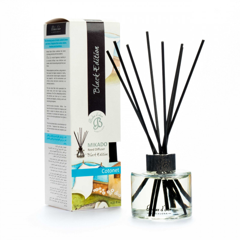 BOLES D'OLOR MIKADO COTONET BLACK EDITION REED DIFFUSER 200 ML