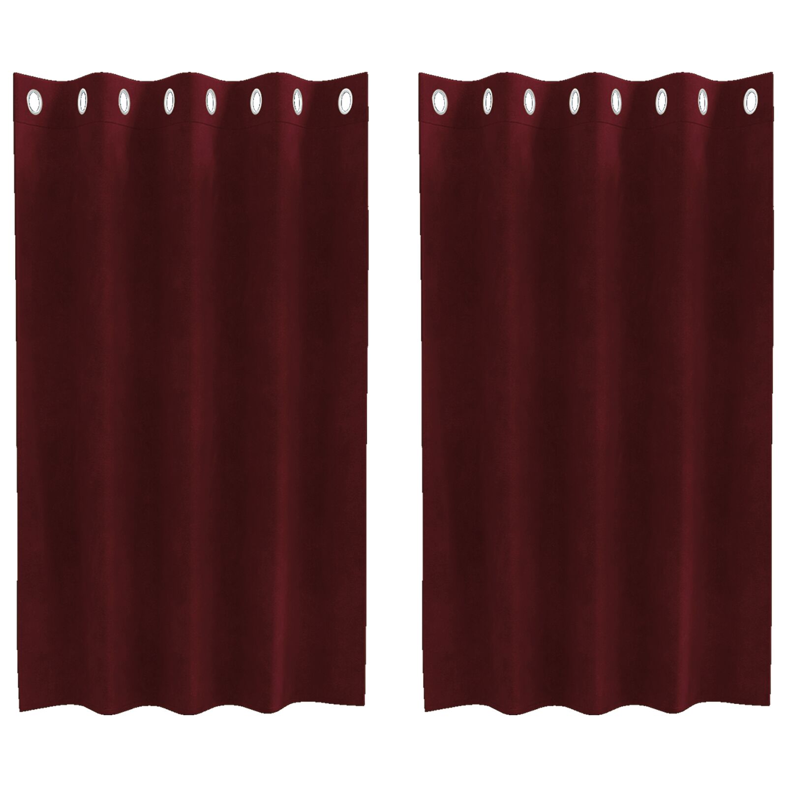 Cortinas blackout vidaXL con ojales 2 pcs Rojo vino Terciopelo
