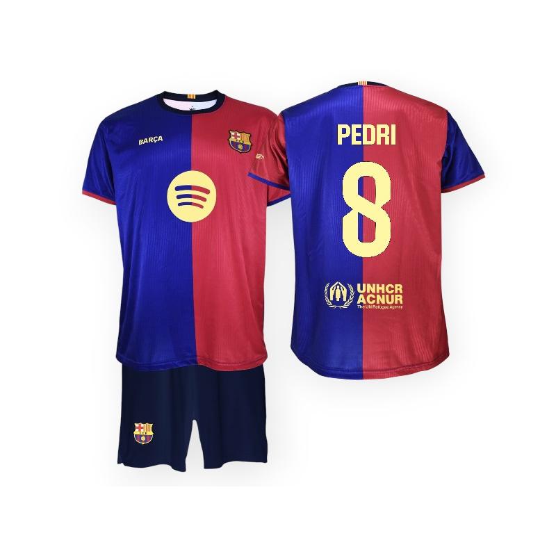 Conjunto PEDRI Camiseta y Pantalones Cortos Rojos y Azules Talla Niños