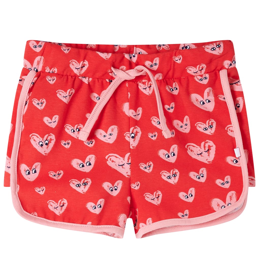 Pantalón corto infantil con cordón rojo 128 en tamaño 128 (7-8 años)/104 (3-4 años)/92 (1,5 - 2 años) y más