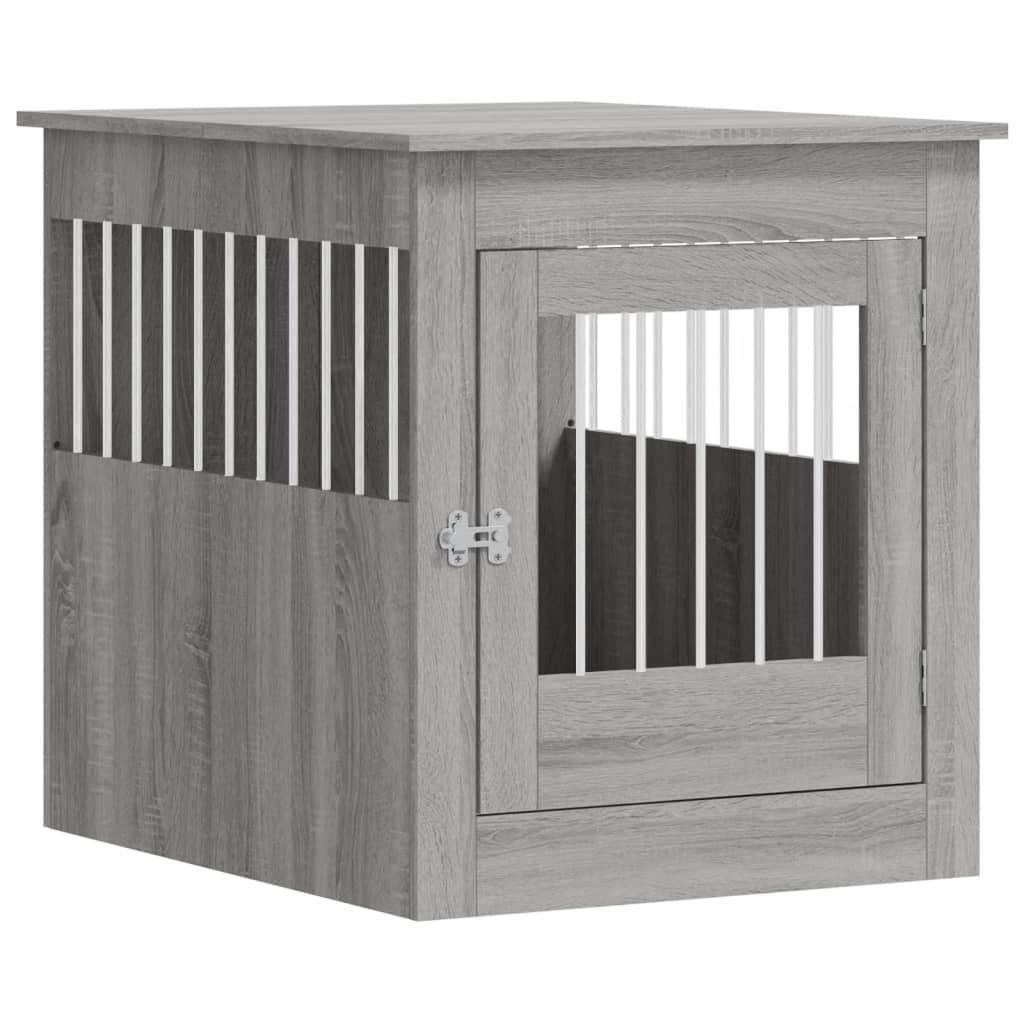vidaXL Jaula para Perros Caseta Perrera Refugio Madera de Ingeniería Color Roble Sonoma, Blanco, Negro y mas