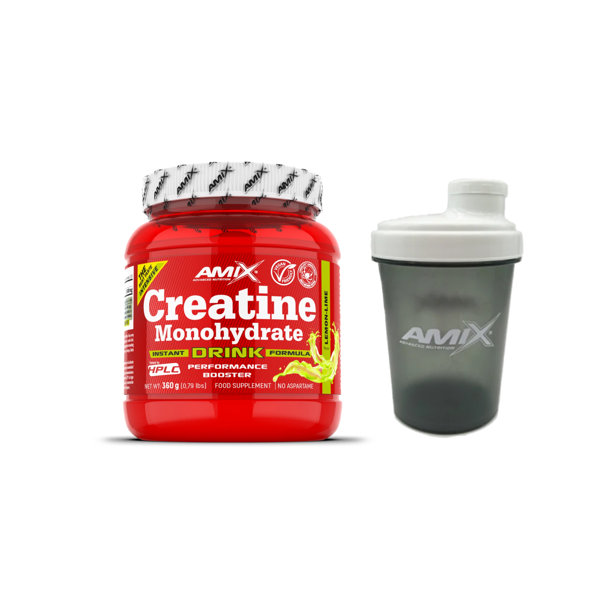 Creatina Monohidrato AMIX 360Gr Varios Sabores + Shaker De Regalo