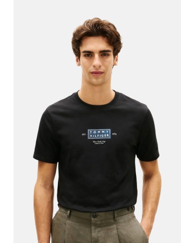 Tommy Hilfiger Camiseta de punto con cuello redondo y logo