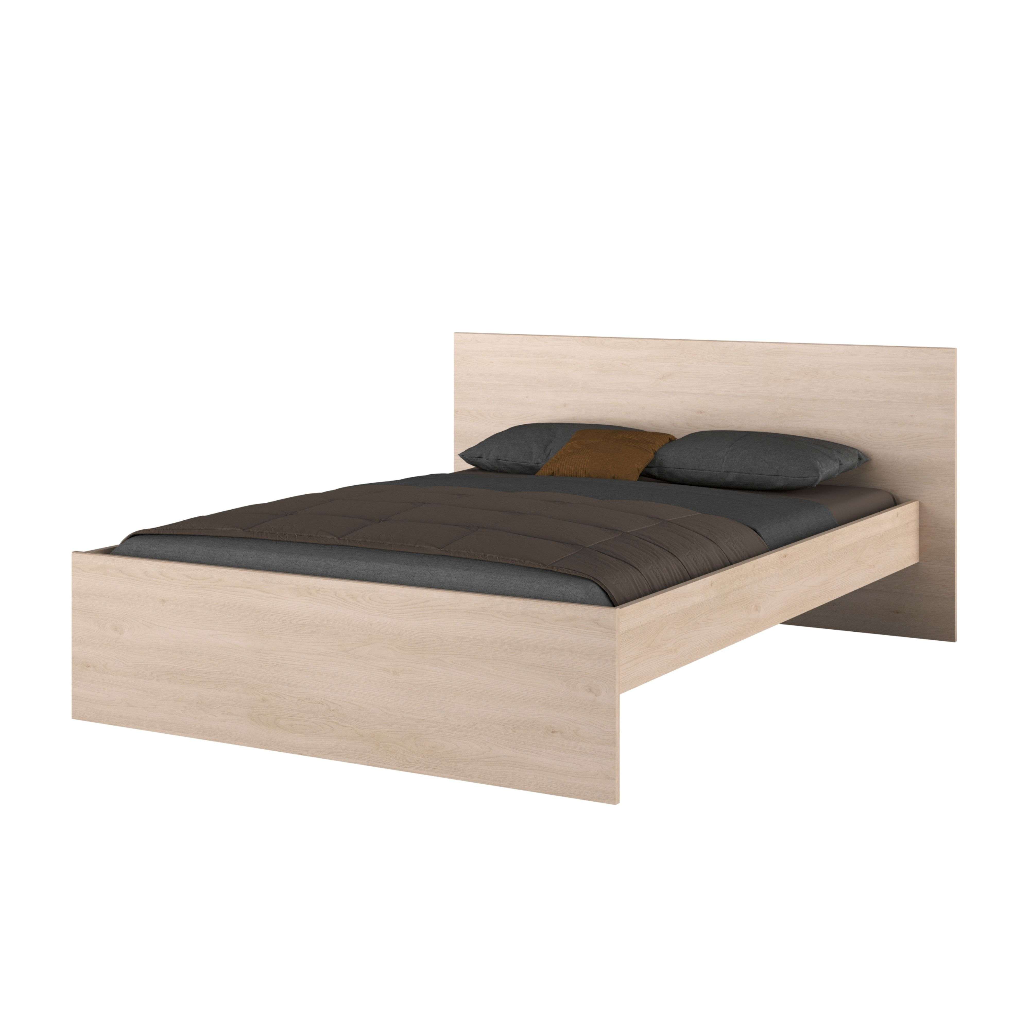Miroytengo Cama Dormitorio Principal John Estilo Natural en Color Roble Brooklyn 135-140x190 o 160x200 cm