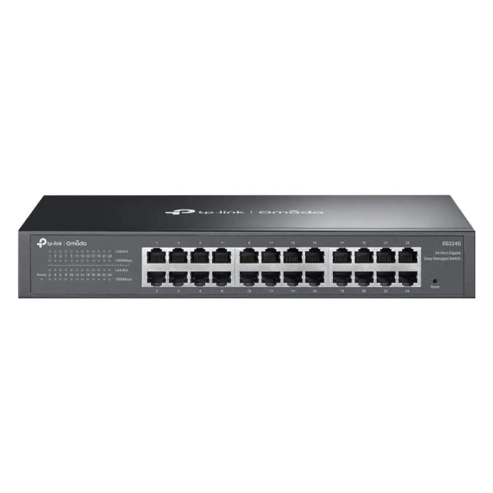 TP-Link - Switch gestionado 24 puertos Gigabit Omada ES224G montaje en rack con gestión unificada y seguridad física