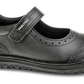 Zapatos Colegiales Barefoot Respetuosas De Piel Para Niñas, Marca Pablosky, En Color Negro. Pablosky