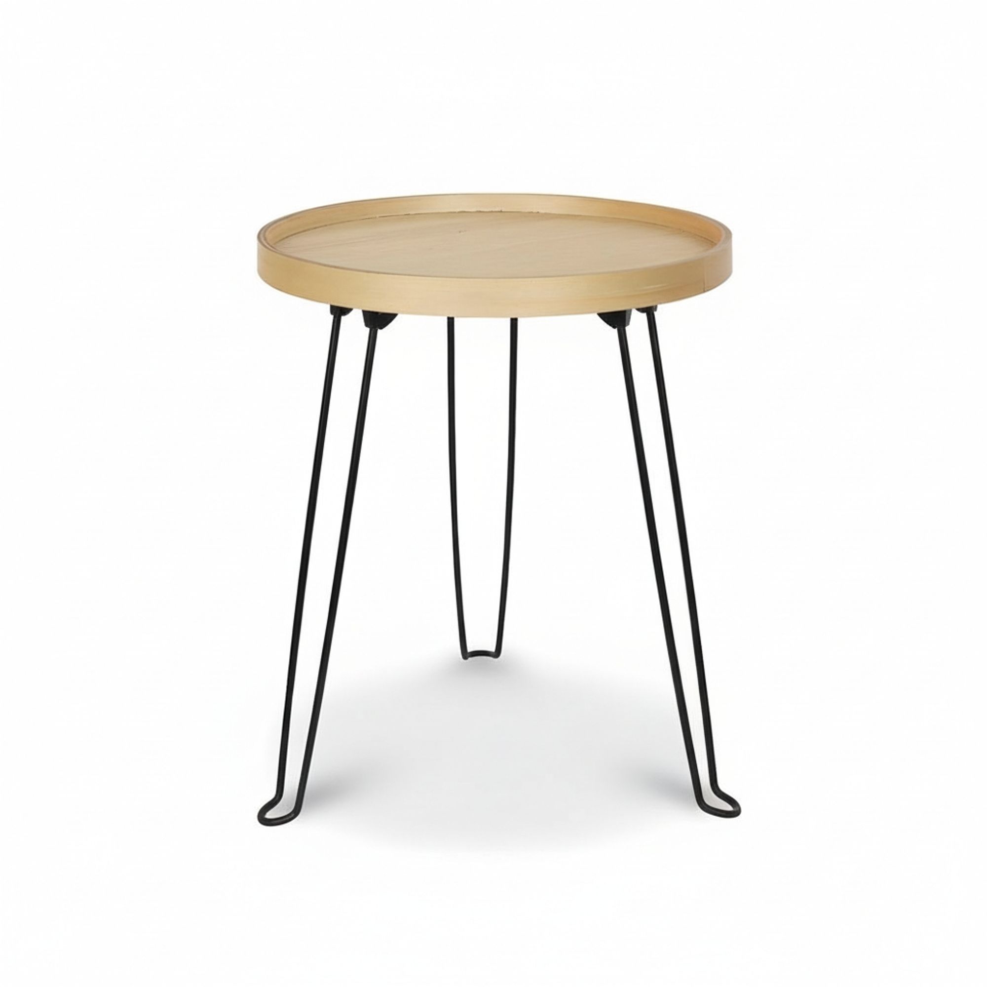MOBLEKIT | Mesas Auxiliares de Madera y Metal para Salón o Dormitorio, Mesitas Modernas Funcionales con Diferentes Formas y Alturas, Opciones Fijas o Plegables para Hogar