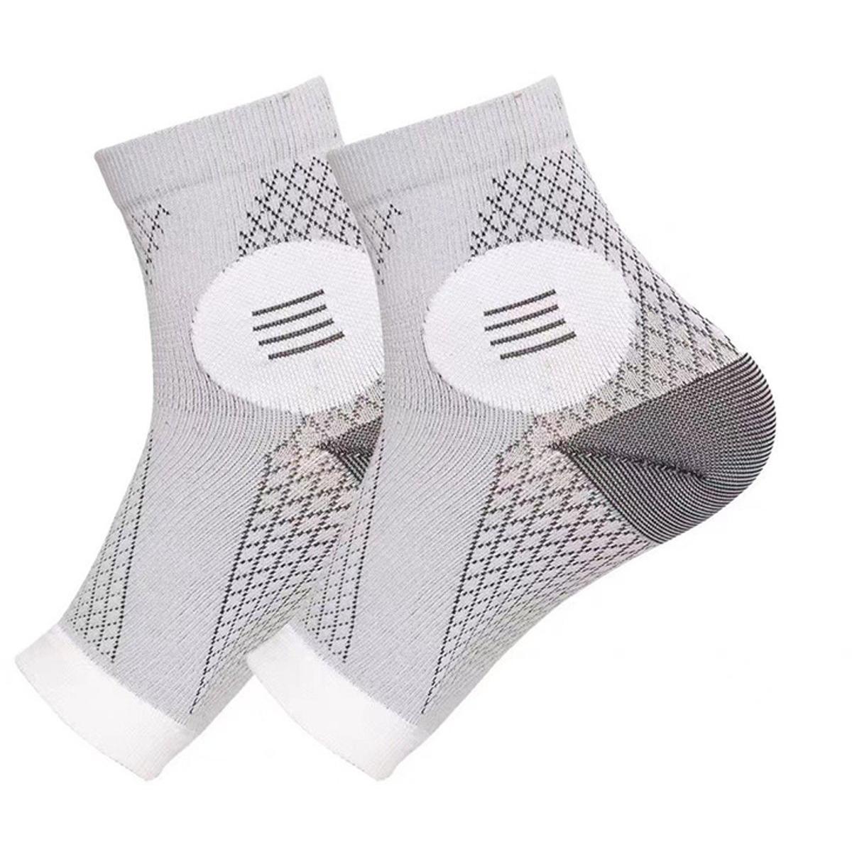 2 paar sportcompressiesokken, enkelsteun, rustgevende sokken voor dames en heren, enkelcompressiesokken, ademend en zweetabsorberend, geschikt voor honkbal, basketbal, voetbal, wandelen, hardlopen, volleybal en meer, grijs,XXL
