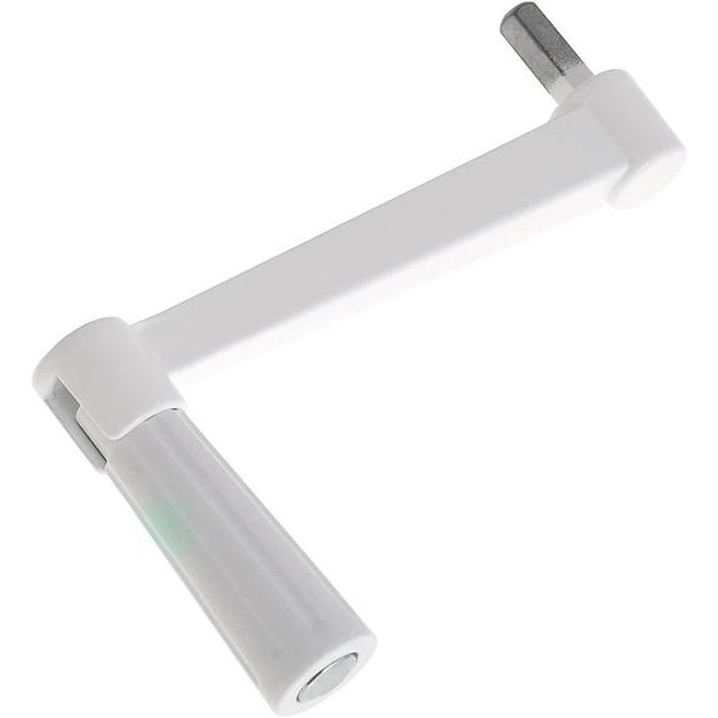 Gaviota - Manivela Blanca 125mm para Tornos de Persianas  40KG Capacidad  Empuñadura Plegable