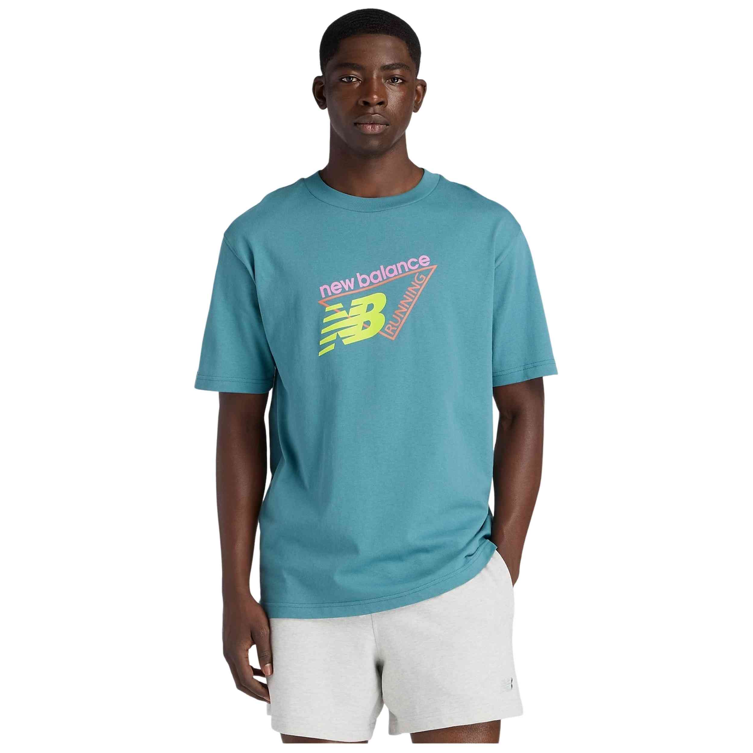 Camiseta De Manga Corta New Balance modelo MT61N1YV-AAZ para hombre y mujer en color Azul