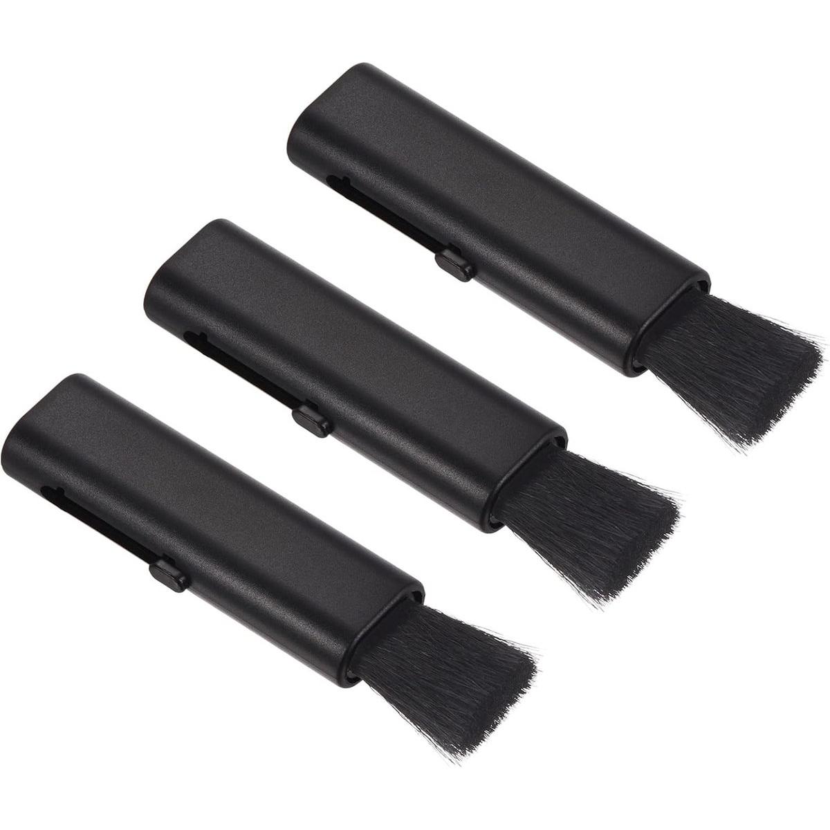 Toetsenbordreinigingsborstel, 3-pack mini telescopische reinigingsborstel met venstergroef, voor laptoptoetsenbord, zwart