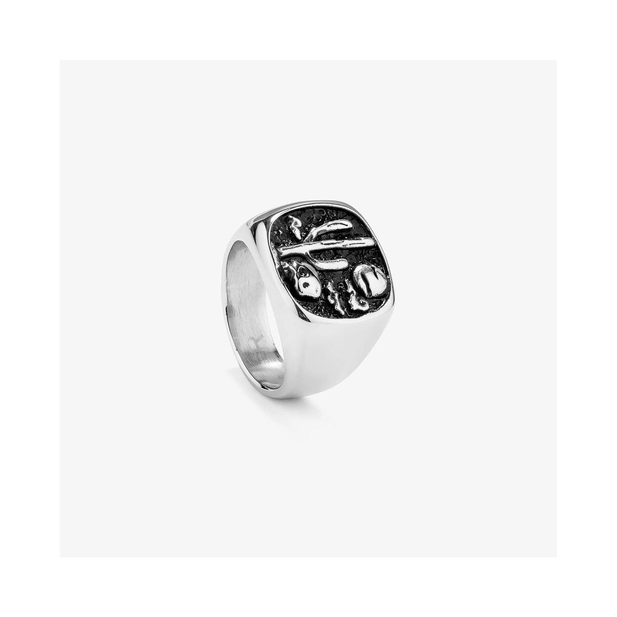 Radiant Anillo Hombre Anillo Hombre Pereira Cactus Plateado De Acero Negro, Plateado Talla Europea 62,00 Talla España 22,00 Rh000033
