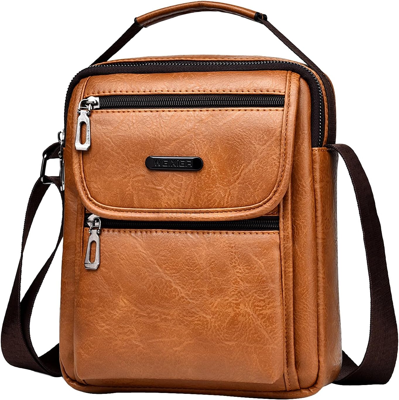 Bolso Hombre Bolso Bandolera Hombre Bolsos de Piel mano Bolso Bandoleras Impermeable Retro Negocios Casual Mensajero Cuero Mariconeras Hombres