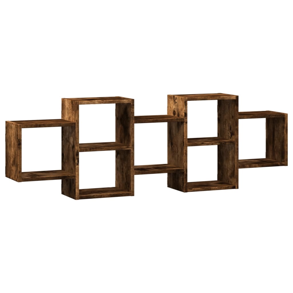 vidaXL Estantería de pared madera de ingeniería 129x18x42 cm Multicolor