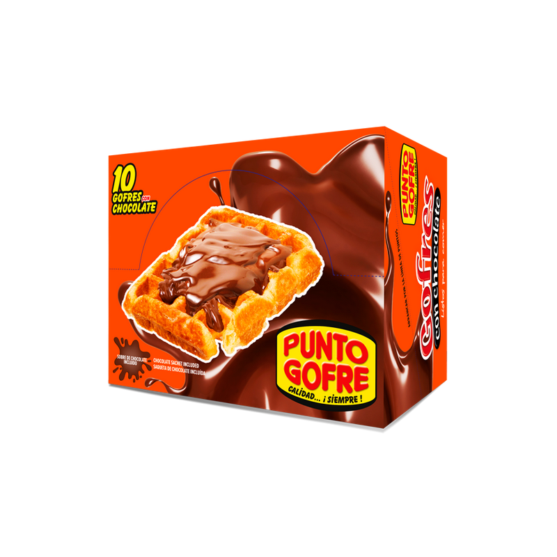 Gofre con chocolate - Punto Gofre - Caja de 10 unidades