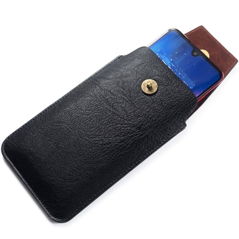 DFV mobile - Nuevo Diseño Funda Piel Estuche Cinturón Vertical con Cierre Magnético para Tecno Mobile Spark Power 2  (2020) - Negra