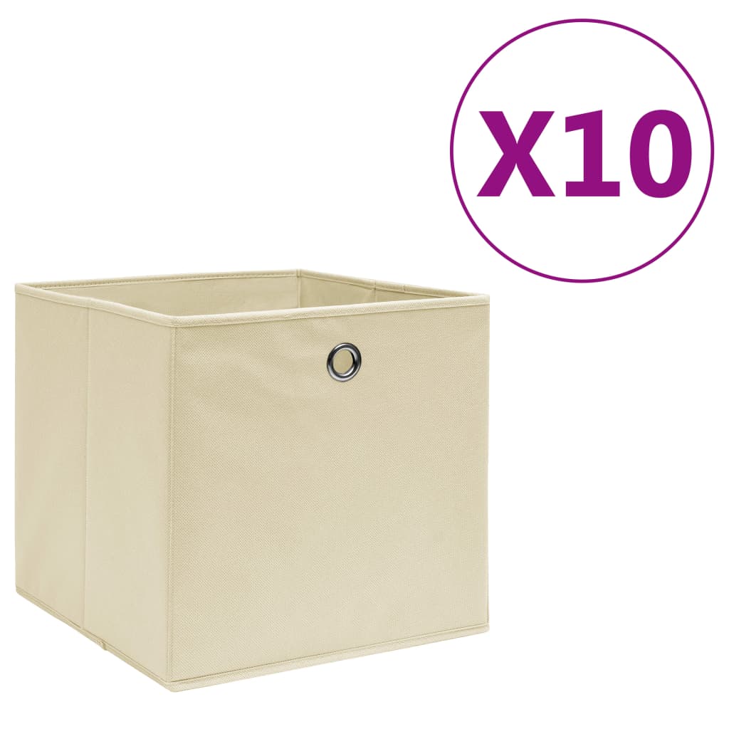 vidaXL Cajas de almacenaje 10 uds tela no tejida 28x28x28 cm Multicolor