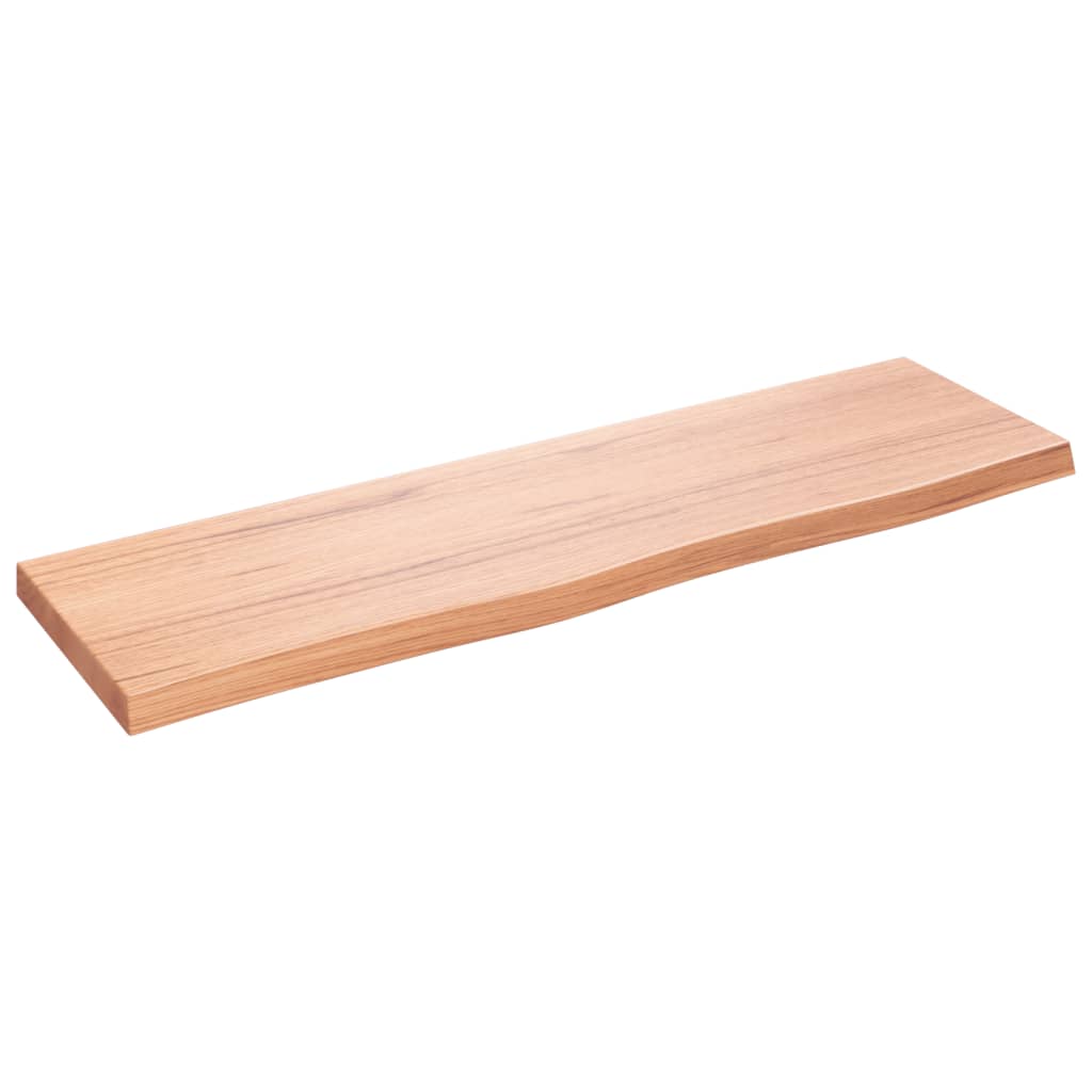 Vidaxl Estante de Pared Madera Maciza Roble Sin Tratar 100x30x(2-4) Cm Natural