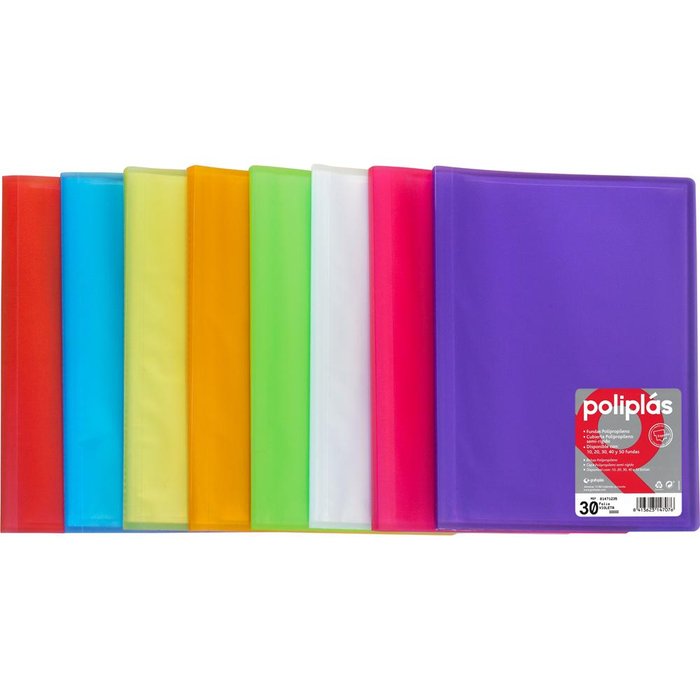 GRAFOPLAS CARPETA POLIPLAS 40 FUNDAS DIN A4 TRANSPARENTES AMARILLO ESCOLAR