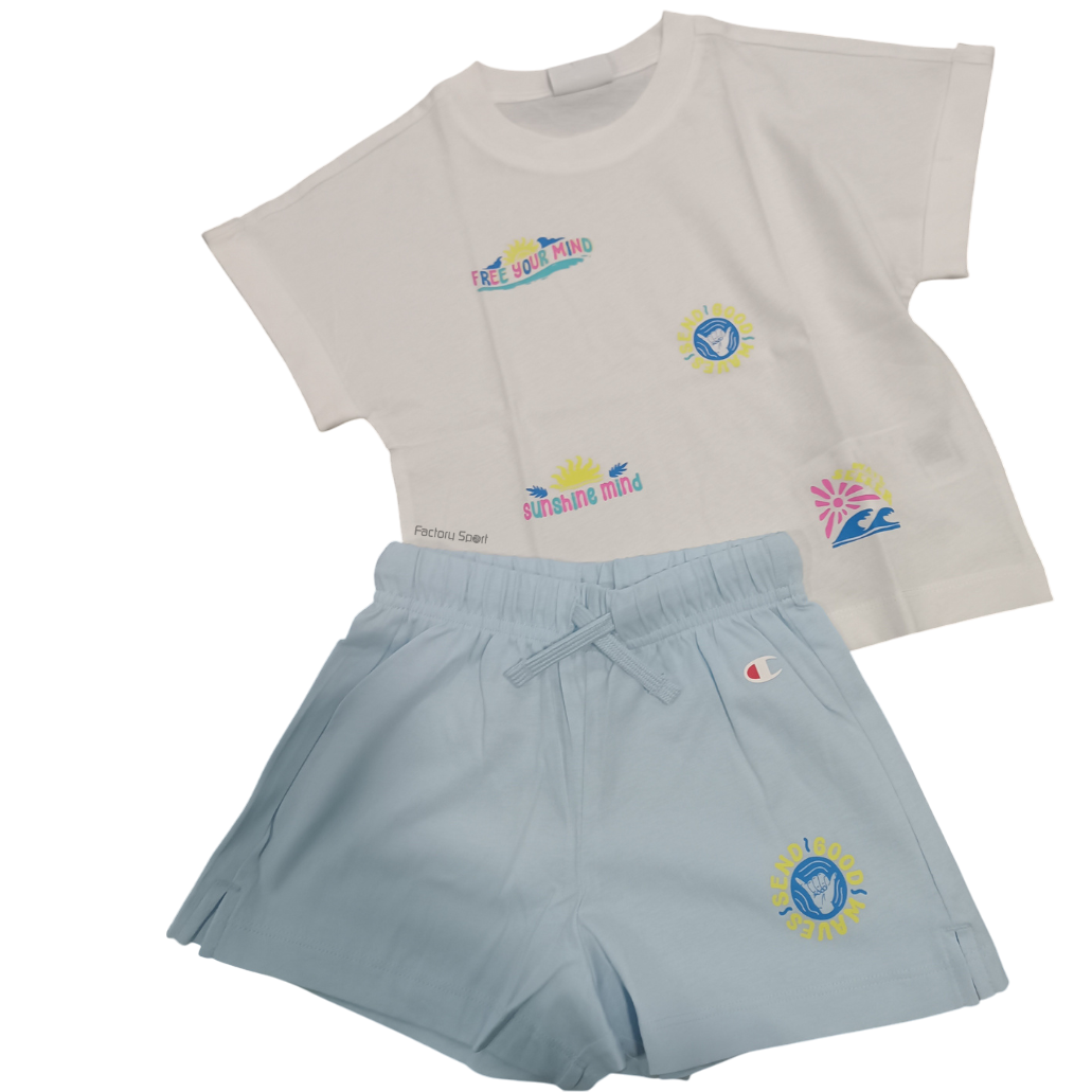 CHAMPION CONJUNTO 405127 AZUL Y BLANCO PARA NIÑA