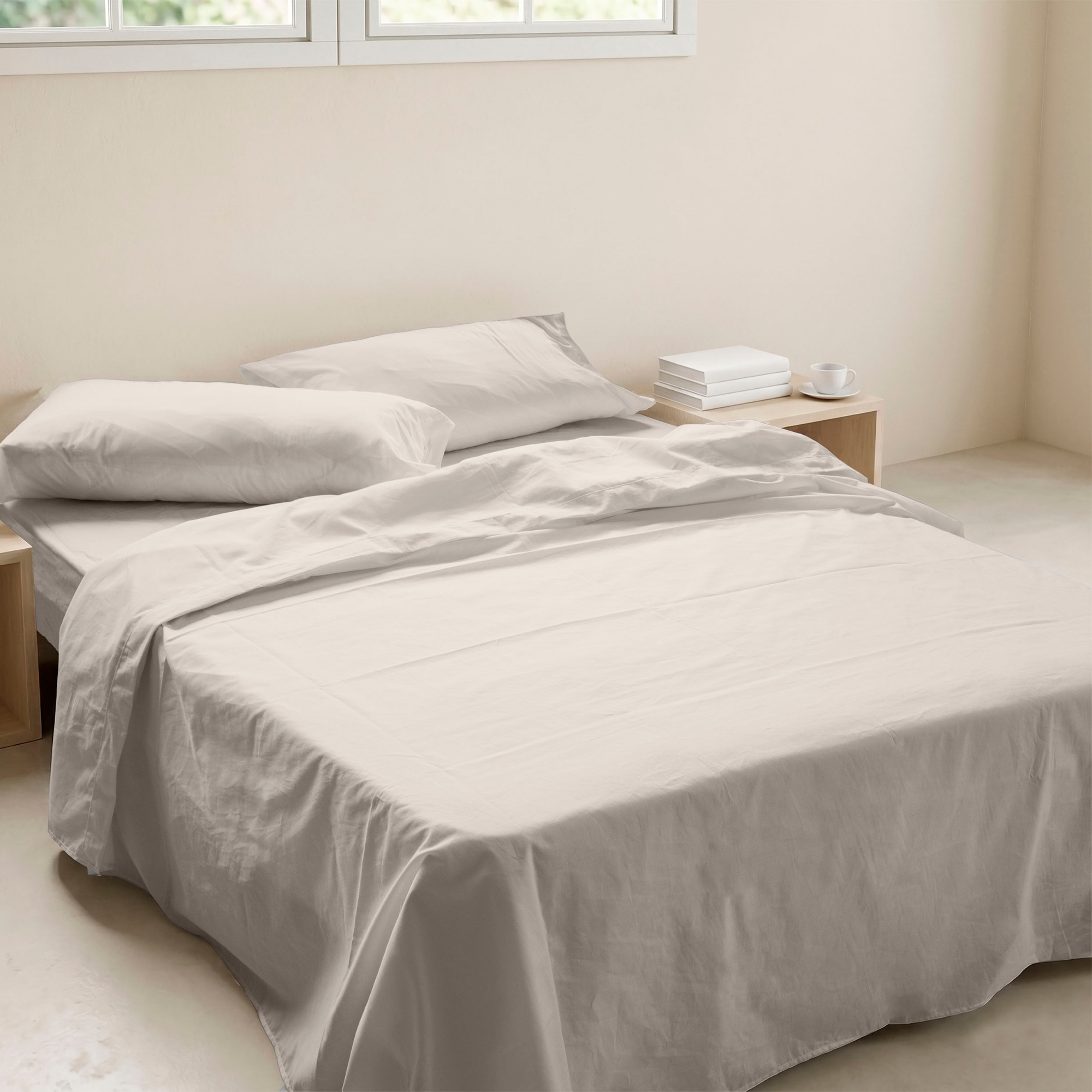 ICEHOME - Juego de Sábanas Liso 3/4 Piezas 100% Microfibra - Tacto Suave y Sin Plancha - Incluye Sábana Encimera, Sábana Bajera y 1 o 2 Fundas de Almohada - Cama 90/105/135/150/180