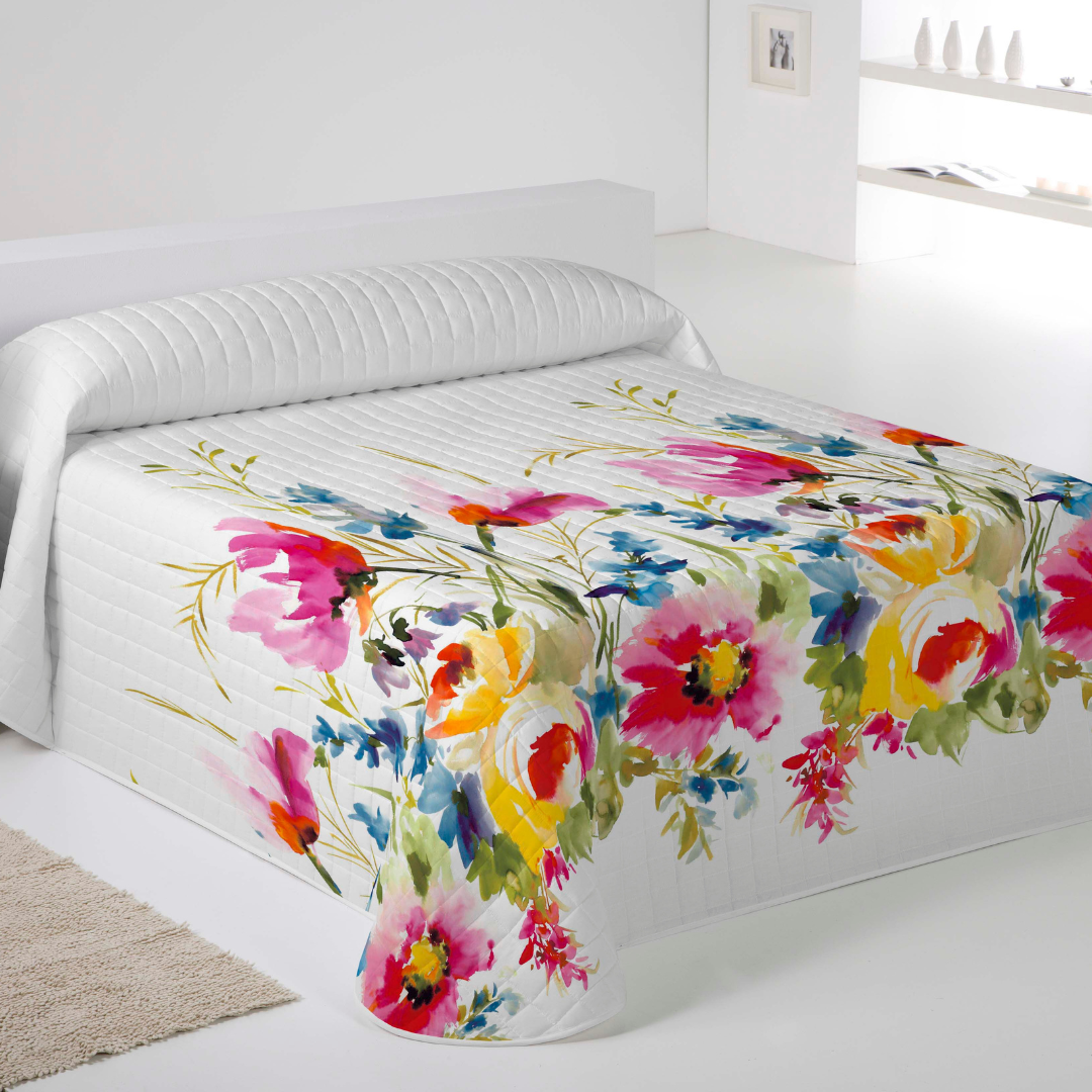 ICEHOME - Colcha Bouti Estampada - Microfibra Extra Suave de Alta Calidad - 15 Modelos Diferentes - Acolchado a Rombos - Cama 90-105/135/150/180 - Relleno Ligero 70 gramos - Fabricado en España