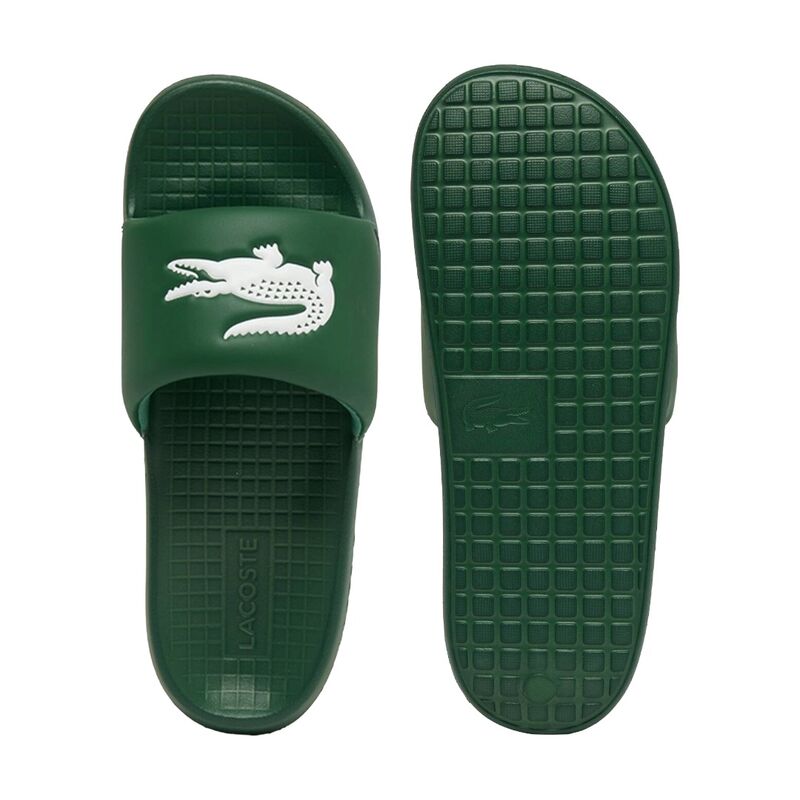 Chanclas Lacoste Verdes Serve Slide 1.0 Dark Green White de Estilo Relajado