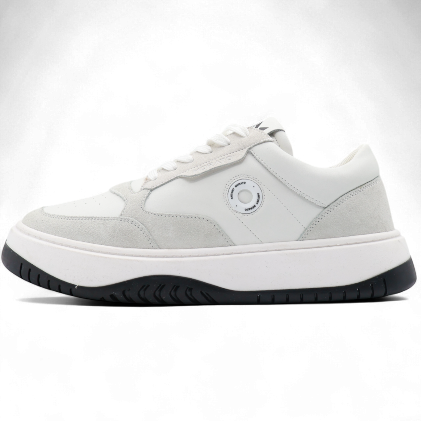 Zapatillas Antony Morato Skinny Blanco y Gris con logo Redondeado Hombre Moderno, Ropa casual 65% Algodón, 35% Poliéster