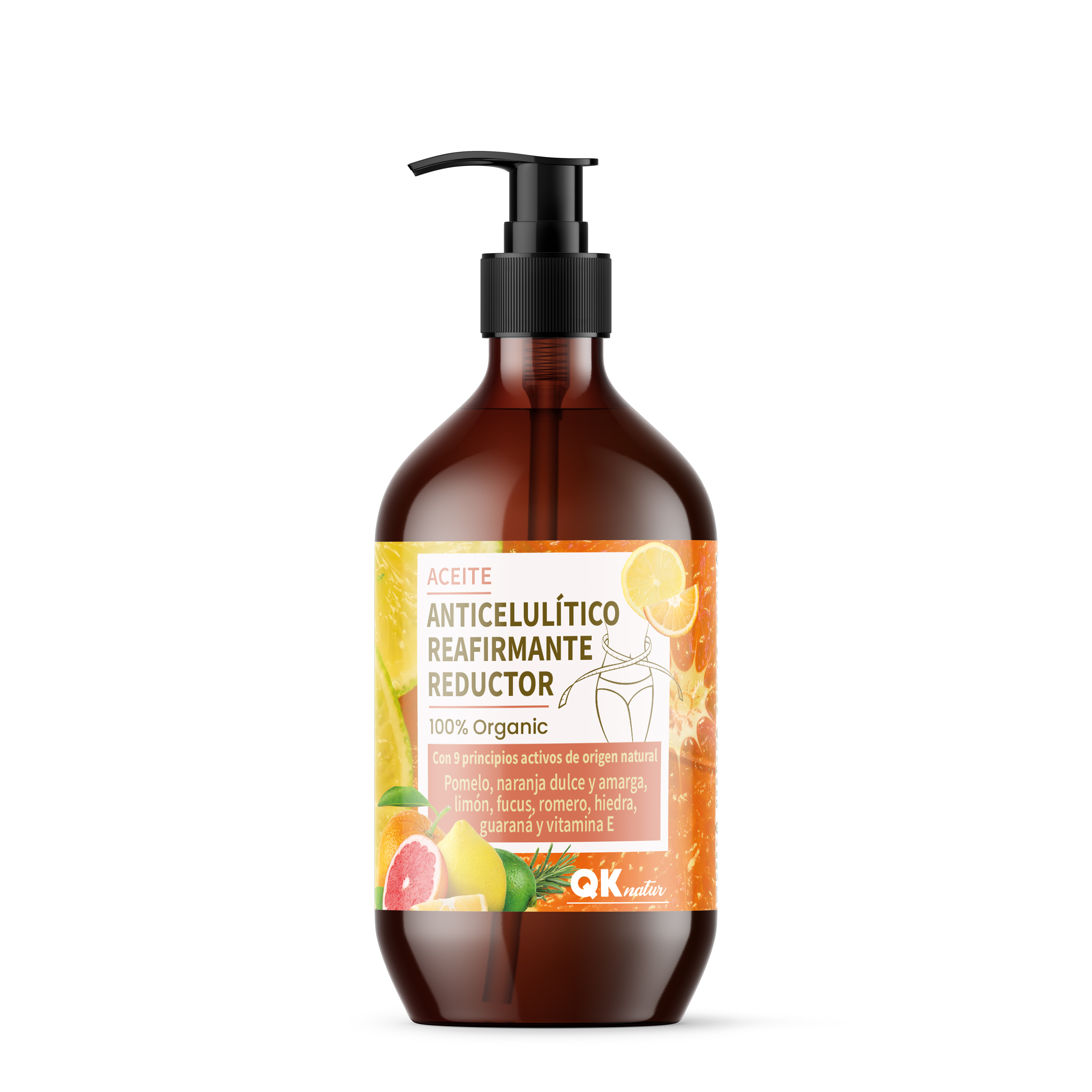 QKnatur - Aceite Corporal de Masaje Para Celulítis 250ml. Con 9 principios activos de Origen Natural