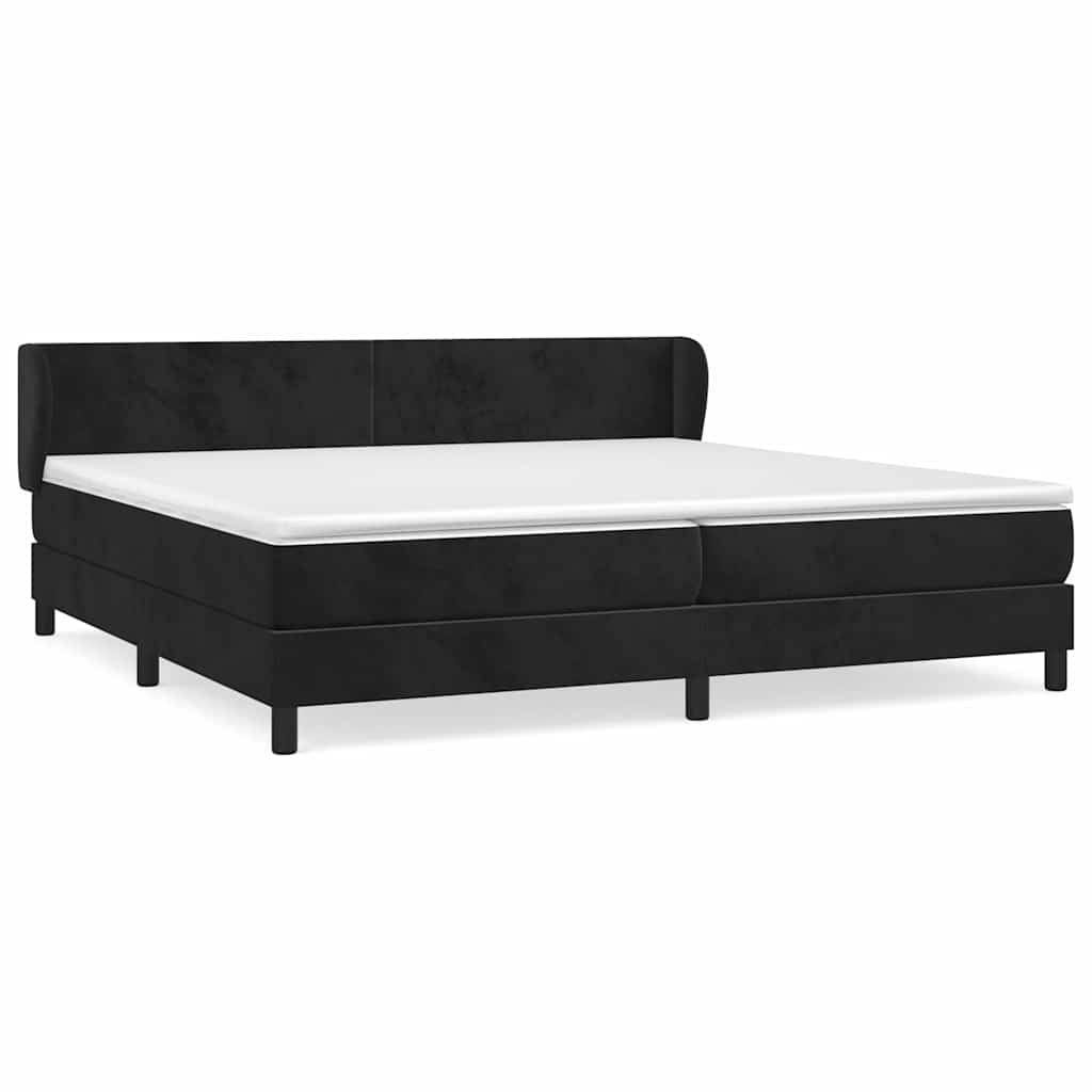 vidaXL Cama box spring con colchón terciopelo  200x200 cm Multicolor