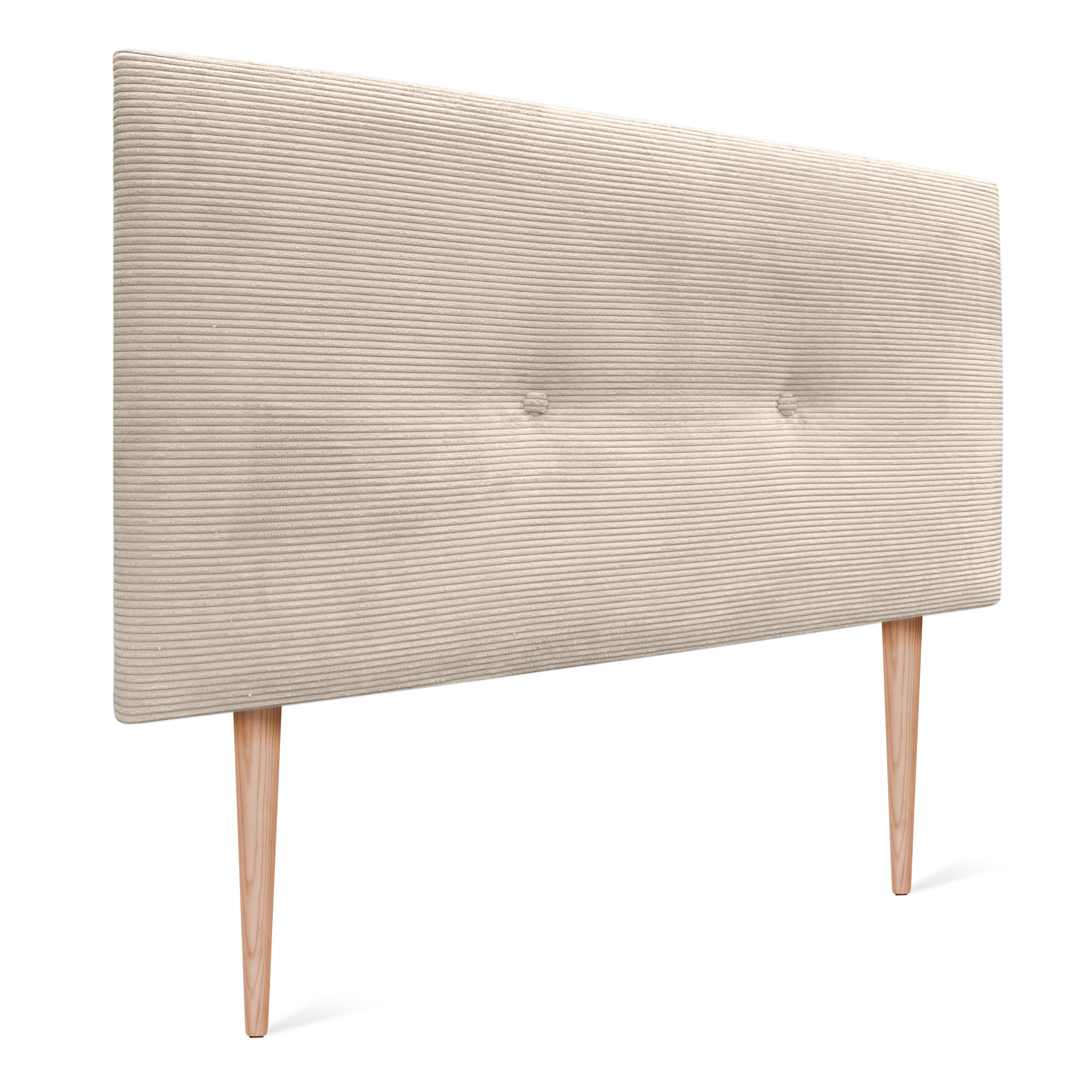 DHOME Cabecero de Pana Liso con Botones y Patas Alta Gama Moderno 8cm Grosor